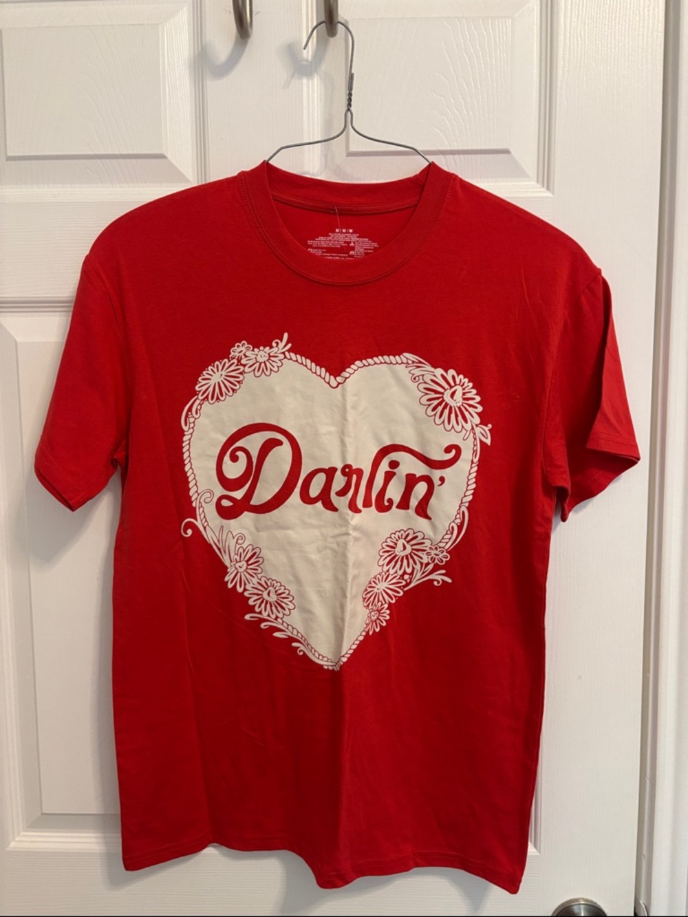 Mexx Red Tee with Cream Heart 'Darlin' Graphic